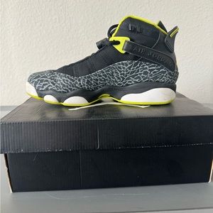 Jordan 6 Rings Black/Venom Green Size 6Y/Women 7.5